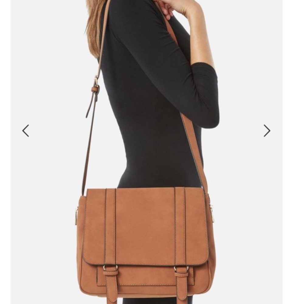 JustFab Modern Necessities Crossbody Bag in Cognac